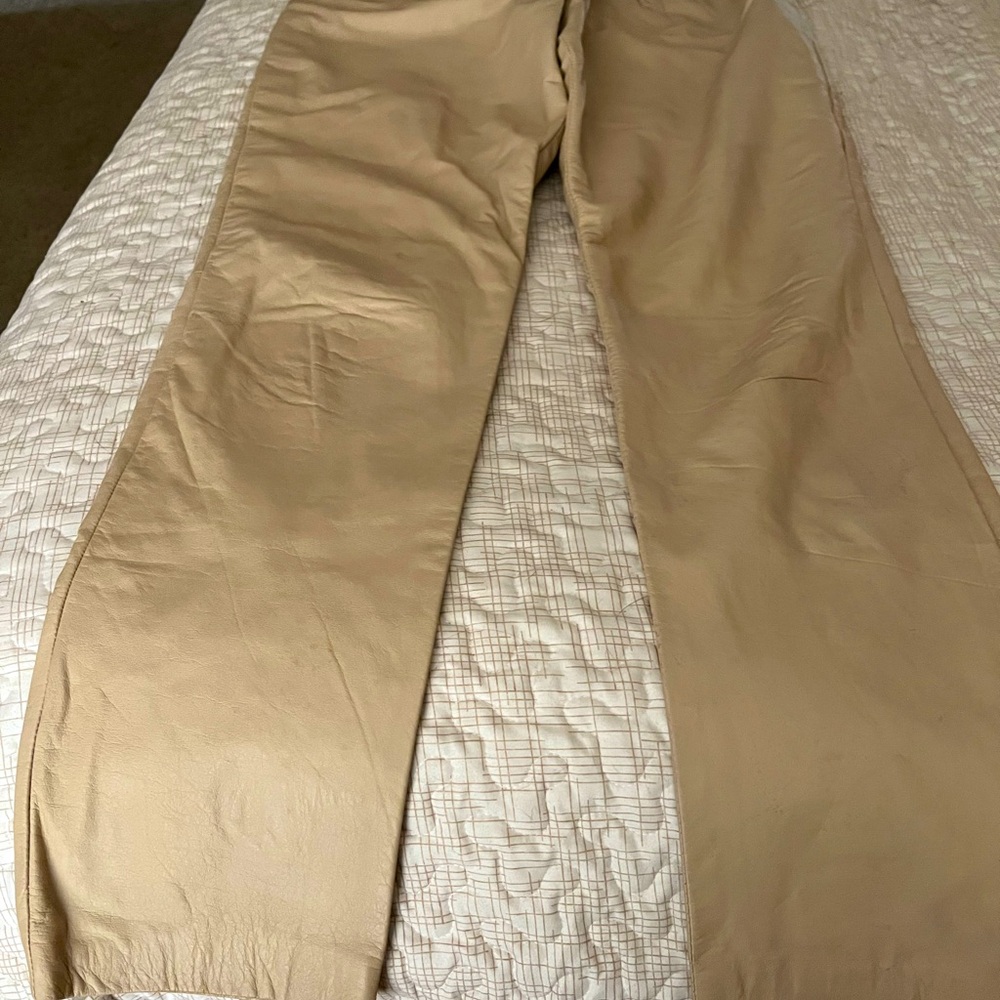 Leather pants Beige Maglia brand made in Italy